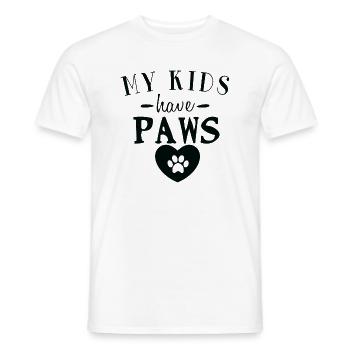 My kids have paws. - Men's T-Shirt - white - Front - AI Model Male 178 dark (178cm)