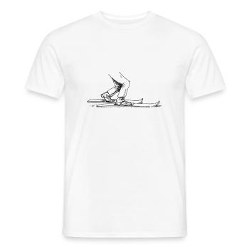 Telemark Position Traditional Cartoon - Men's T-Shirt - white - Front - AI Model Male 178 dark (178cm)