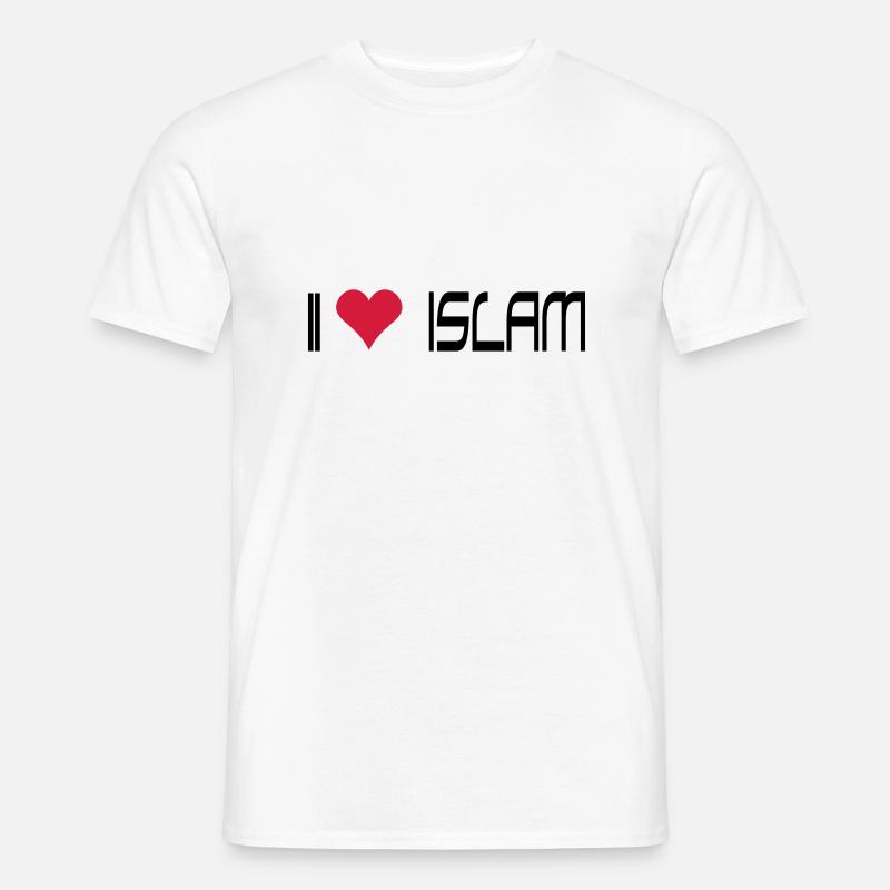 I LOVE ISLAM - Männer T-Shirt - Weiß