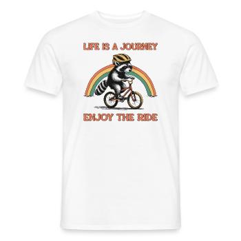 Lustiger Waschbär Radfahren BMX Fahrrad Radfahrer Berg - Männer T-Shirt - Weiß - Vorne - AI Model Male 178 dark (178cm)