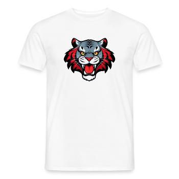 Cartoon Comic Cooler Mascot Tiger - Männer T-Shirt - Weiß - Vorne - AI Model Male 178 dark (178cm)