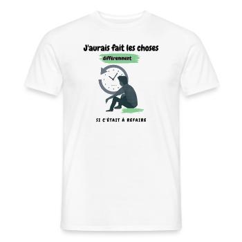 Si c'était à refaire - T-shirt homme - blanc - Devant - AI Model Male 178 dark (178cm)