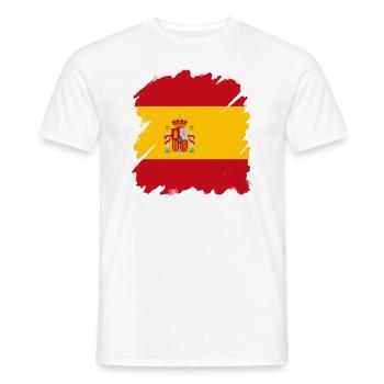 Spanien Flagge Vintage Spanische Fahne Used Look - Männer T-Shirt - Weiß - Vorne - AI Model Male 178 dark (178cm)
