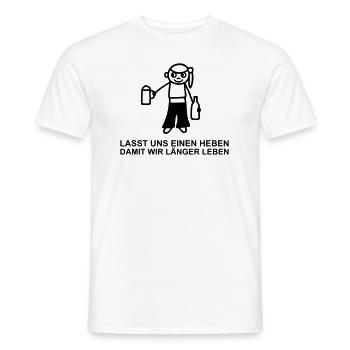 Strichmännchen Trinkspruch - Männer T-Shirt - Weiß - Vorne - AI Model Male 178 dark (178cm)