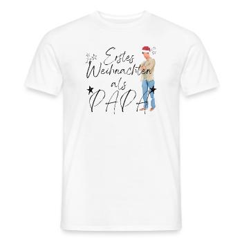 Erstes Weihnachten als Papa _2 - Männer T-Shirt - Weiß - Vorne - AI Model Male 178 dark (178cm)
