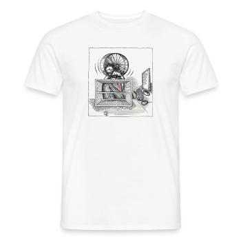 Hamsterrad Büro Alltag - Männer T-Shirt - Weiß - Vorne - AI Model Male 178 dark (178cm)