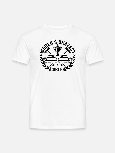 World's Okayest Curler - Männer T-Shirt - Weiß
