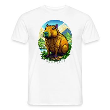Capybara ou capybara - T-shirt homme - blanc - Devant - AI Model Male 178 dark (178cm)