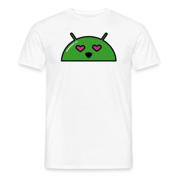Love Alien Face Emoticon - Men's T-Shirt - white - Front - AI Model Male 178 dark (178cm)