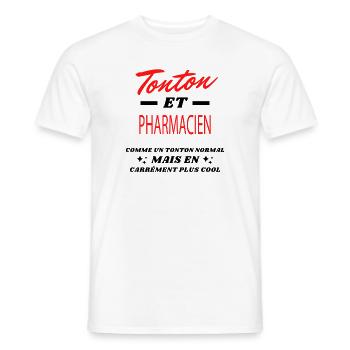 Tonton et PHARMACIEN - T-shirt homme - blanc - Devant - AI Model Male 178 dark (178cm)
