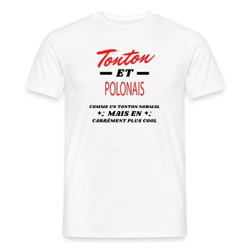 Tonton et POLONAIS - T-shirt homme - blanc - Devant - AI Model Male 178 dark (178cm)