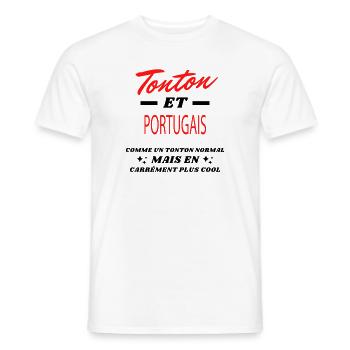 Tonton et PORTUGAIS - T-shirt homme - blanc - Devant - AI Model Male 178 dark (178cm)