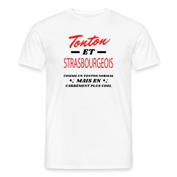 Tonton et STRASBOURGEOIS - T-shirt homme - blanc - Devant - AI Model Male 178 dark (178cm)