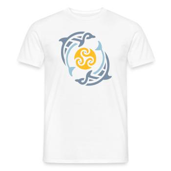 Dauphins tribaux - T-shirt homme - blanc - Devant - AI Model Male 178 dark (178cm)