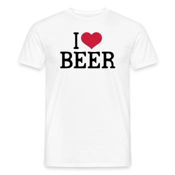 Funny Beer - I love Beer - Männer T-Shirt - Weiß - Vorne - AI Model Male 178 dark (178cm)