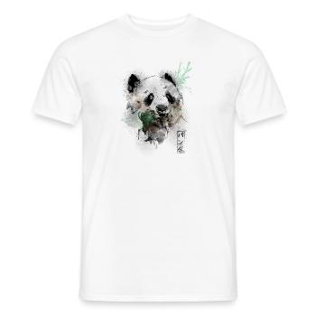 Watercolor Panda Bear - T-shirt homme - blanc - Devant - AI Model Male 178 dark (178cm)