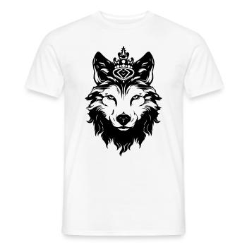 Roi tête de couronne de loup - T-shirt homme - blanc - Devant - AI Model Male 178 dark (178cm)