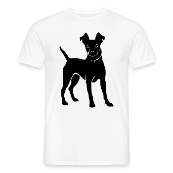 Icône du chien Pinscher - T-shirt homme - blanc - Devant - AI Model Male 178 dark (178cm)
