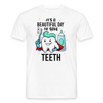 Assistante dentaire - T-shirt homme - blanc - Devant - AI Model Male 178 dark (178cm)