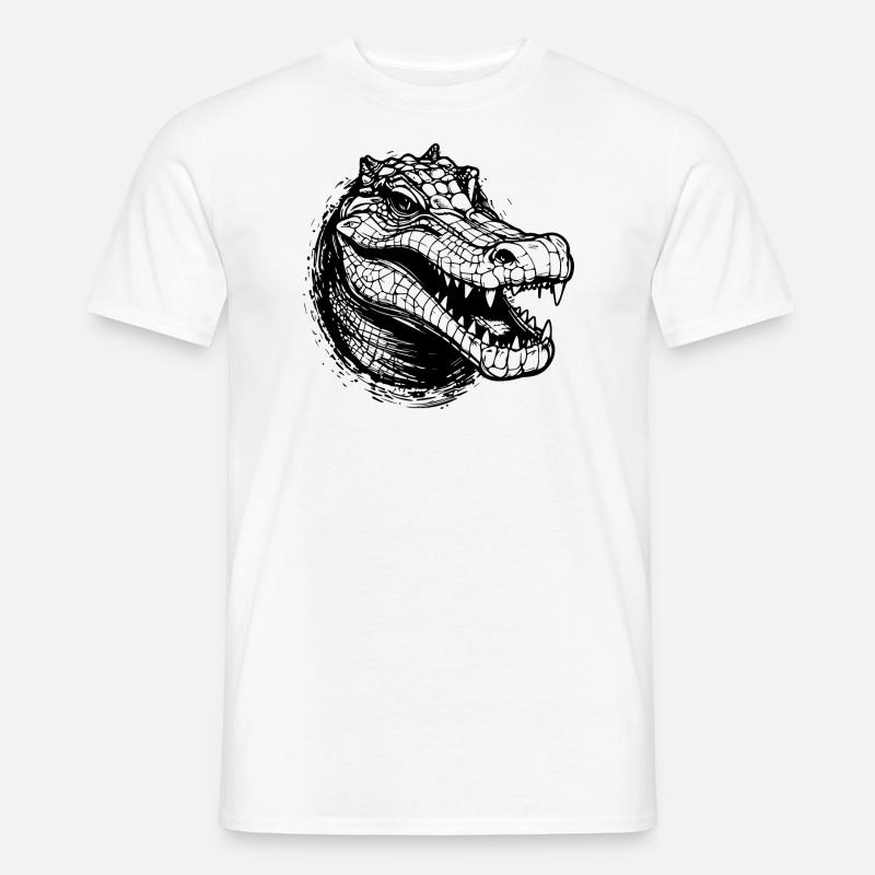 Krokodil - Männer T-Shirt - Weiß