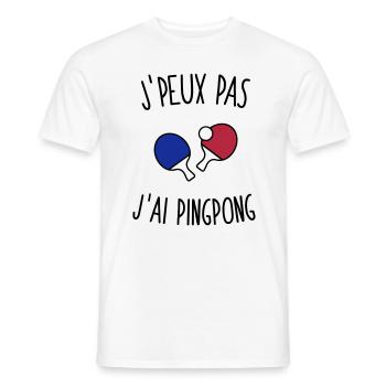 J'peux pas j'ai pingpong - T-shirt homme - blanc - Devant - AI Model Male 178 dark (178cm)