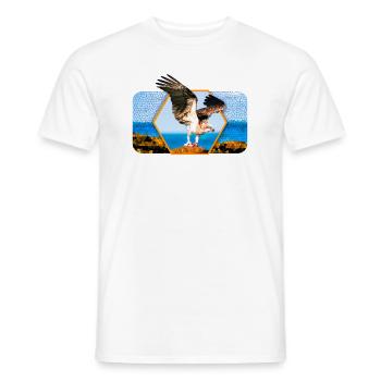 Eagle with spread wings and graphic shape - Men's T-Shirt - white - Front - AI Model Male 178 dark (178cm)
