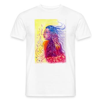 Future punk Woman - Men's T-Shirt - white - Front - AI Model Male 178 dark (178cm)