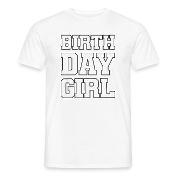 Fille d’anniversaire - T-shirt homme - blanc - Devant - AI Model Male 178 dark (178cm)
