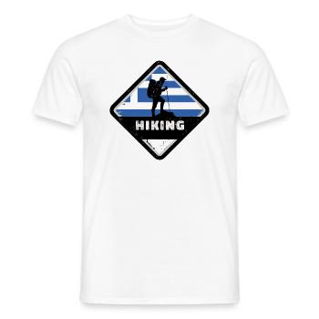 Griechenland Flagge Hellas Athen Griechische Fahne - Männer T-Shirt - Weiß - Vorne - AI Model Male 178 dark (178cm)