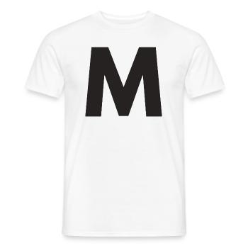 M - Männer T-Shirt - Weiß - Vorne - AI Model Male 178 dark (178cm)