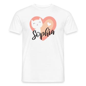 Sophia Nom Prénom Chaton - T-shirt homme - blanc - Devant - AI Model Male 178 dark (178cm)