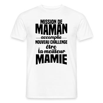 Mission de maman accomplie mamie annonce grossesse - T-shirt homme - blanc - Devant - AI Model Male 178 dark (178cm)