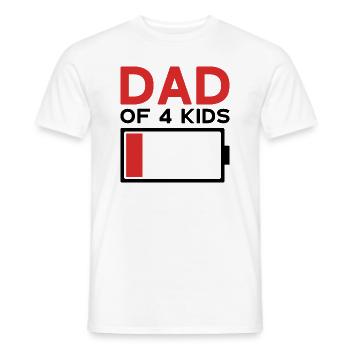 PAPA DE 4 ENFANTS - T-shirt homme - blanc - Devant - AI Model Male 178 dark (178cm)