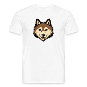 Cartoon Comic Cooler Mascot Wolf - Männer T-Shirt - Weiß - Vorne - AI Model Male 178 dark (178cm)