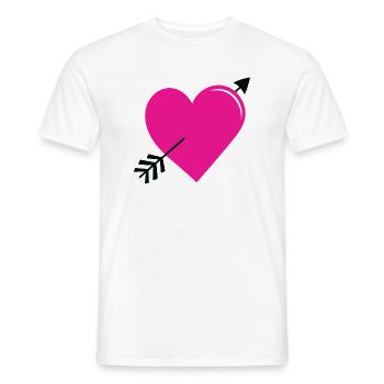 Liebesherz mit Pfeil - Männer T-Shirt - Weiß - Vorne - AI Model Male 178 dark (178cm)