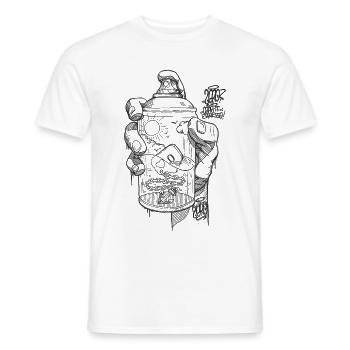 hand spray ZERO bw - Männer T-Shirt - Weiß - Vorne - AI Model Male 178 dark (178cm)