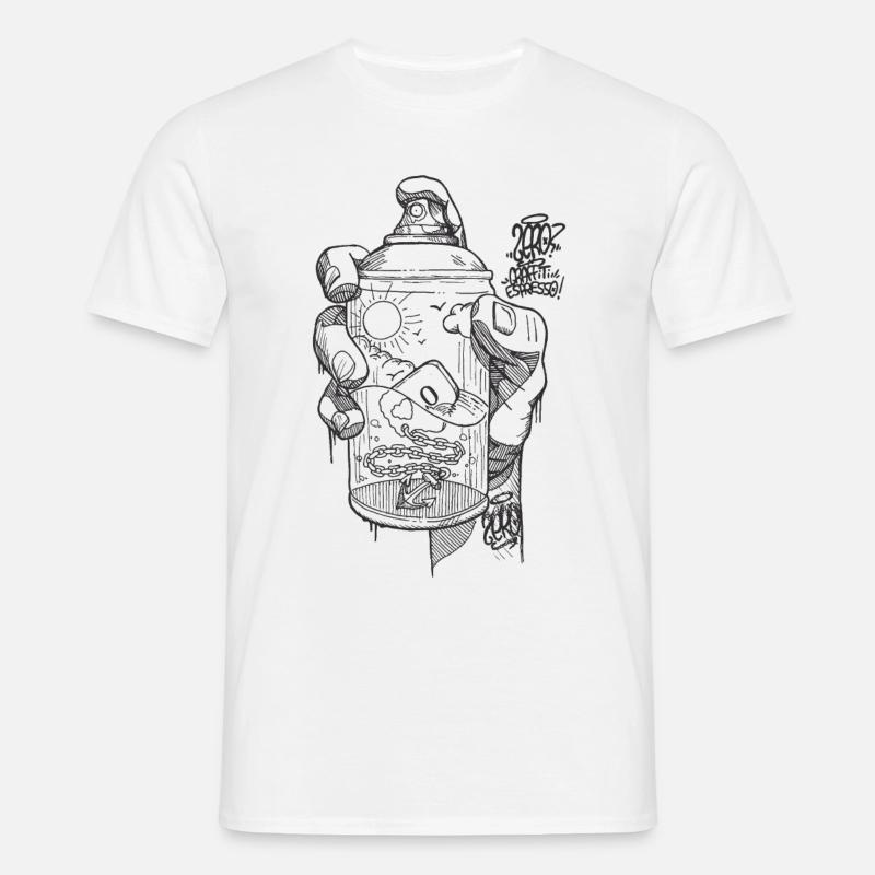 hand spray ZERO bw - Männer T-Shirt - Weiß