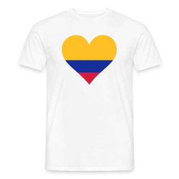 Un Cœur pour la Colombie - T-shirt homme - blanc - Devant - AI Model Male 178 dark (178cm)