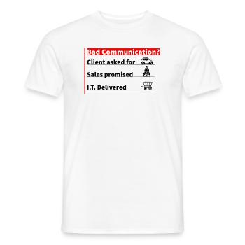 I.T Bad Communication T-Shirt - Men's T-Shirt - white - Front - AI Model Male 178 dark (178cm)
