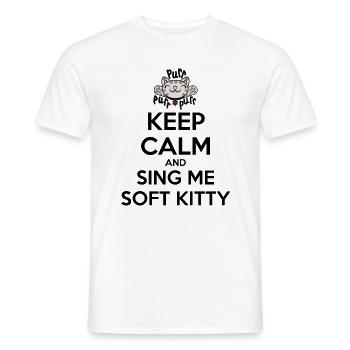 The Big Bang Theory Keep Calm Sing Soft Kitty - Men's T-Shirt - white - Front - AI Model Male 178 dark (178cm)