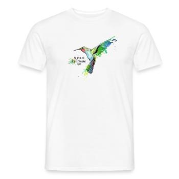 Je pense que je KOLIBRIERE égale - T-shirt homme - blanc - Devant - AI Model Male 178 dark (178cm)