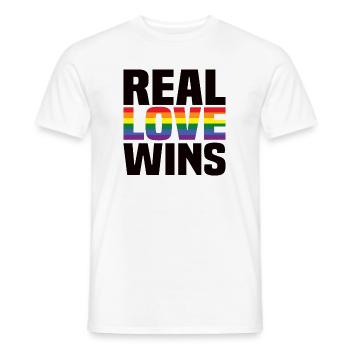Real Love Wins LGBTQ Rainbow Gay Pride - Männer T-Shirt - Weiß - Vorne - AI Model Male 178 dark (178cm)