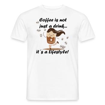 Kaffee Frau Spruch Lifestyle - Männer T-Shirt - Weiß - Vorne - AI Model Male 178 dark (178cm)