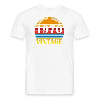 Vintage 1970 - T-shirt homme - blanc - Devant - AI Model Male 178 dark (178cm)