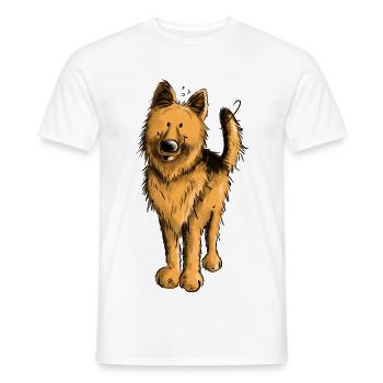 Lustiger Deutscher Schäferhund DSH Hund Comic - Männer T-Shirt - Weiß - Vorne - AI Model Male 178 dark (178cm)