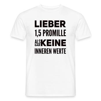 Lieber 1.5 Promille Lustiger Sauf Spruch - Männer T-Shirt - Weiß - Vorne - AI Model Male 178 dark (178cm)