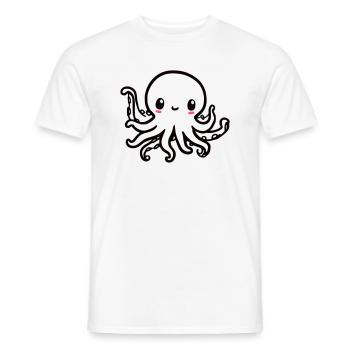 Cute Octopus Kawaii - Men's T-Shirt - white - Front - AI Model Male 178 dark (178cm)