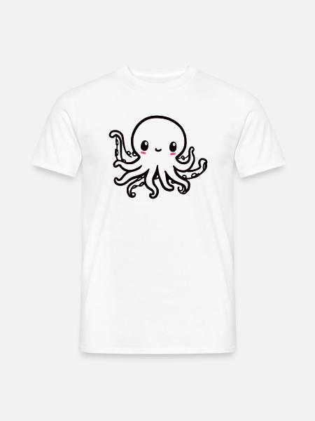 Mignon poulpe Kawaii - T-shirt homme - blanc
