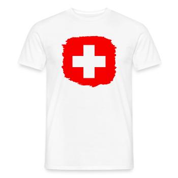 Drapeau de la Suisse Vintage Cross Used Look Suisse - T-shirt homme - blanc - Devant - AI Model Male 178 dark (178cm)