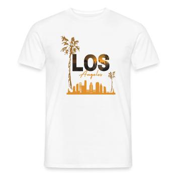 LA Sunset Skyline - T-shirt homme - blanc - Devant - AI Model Male 178 dark (178cm)